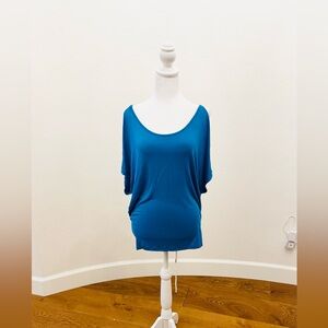 bebe Miranda Teal “Miranda” Dolman Scoop Neck Tunic Top - Size M